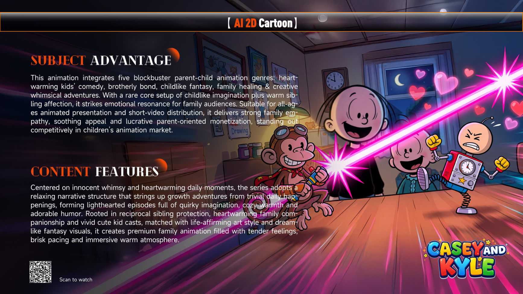 Scan to watch 【 AI 2D Cartoon】